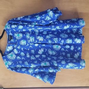 Liz Claiborne Blue Floral Blouse